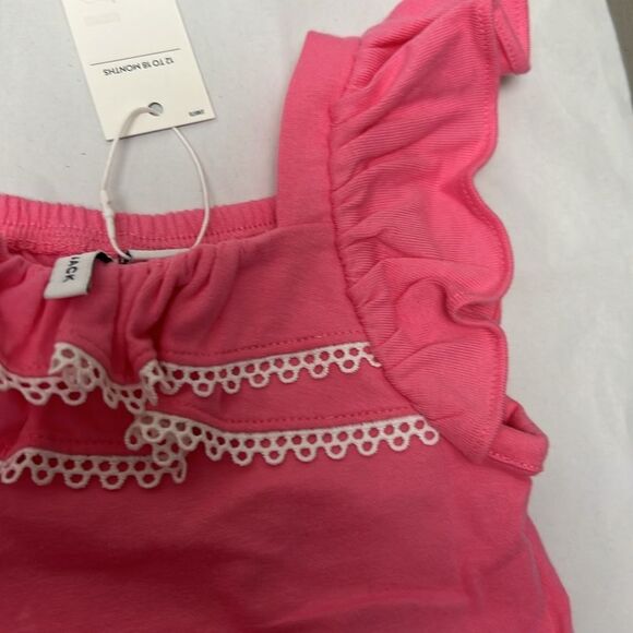 Janie and Jack 100048837 Girl Sunrise Pink Circle Trim Ruffle Top NWT - Picture 3 of 12